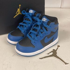 Jordan 1 Retro High OG (TD) AQ2665-404 Dark Marina Blue & Black 7C NEW with Box